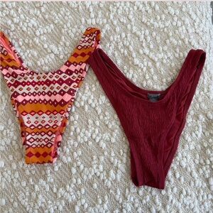 Aerie Multicolor and Burgundy Bikini Set